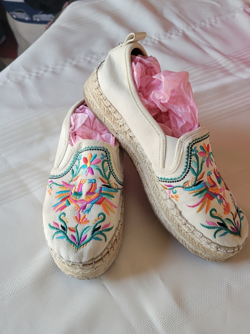 ☆☆☆24HR SALE  EUC Sam Edelman Embroidered Canvas Espadrille Slip-Ons